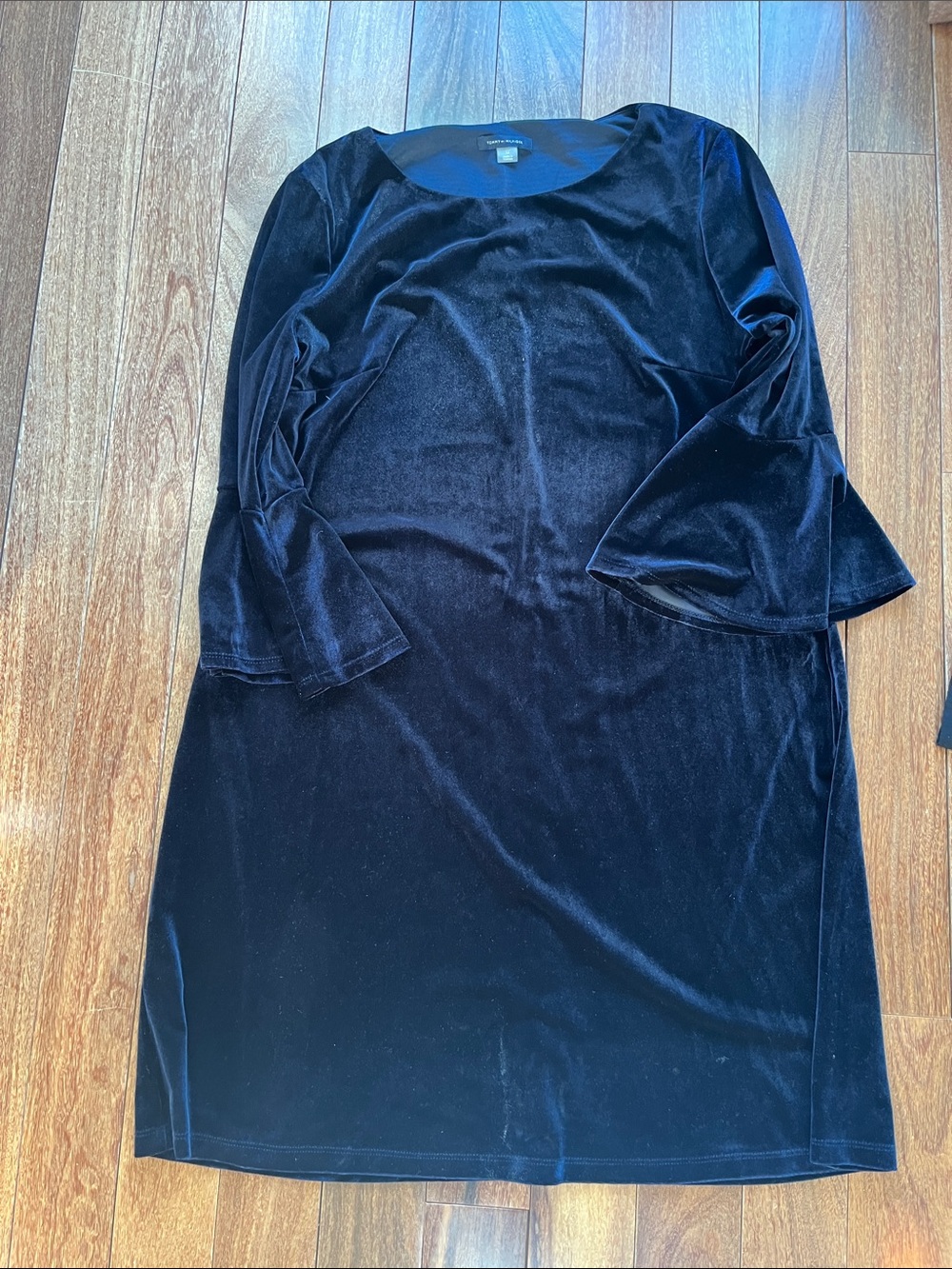 Tommy Hilfiger Navy Velvet Bell-Sleeve Dress